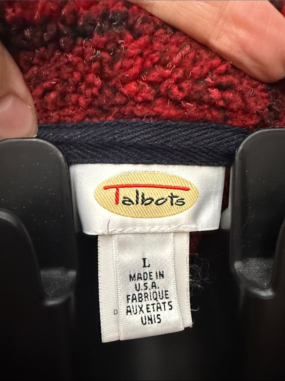 Talbots Red and Black Plaid Sherpa Vest - Picture 3 of 4